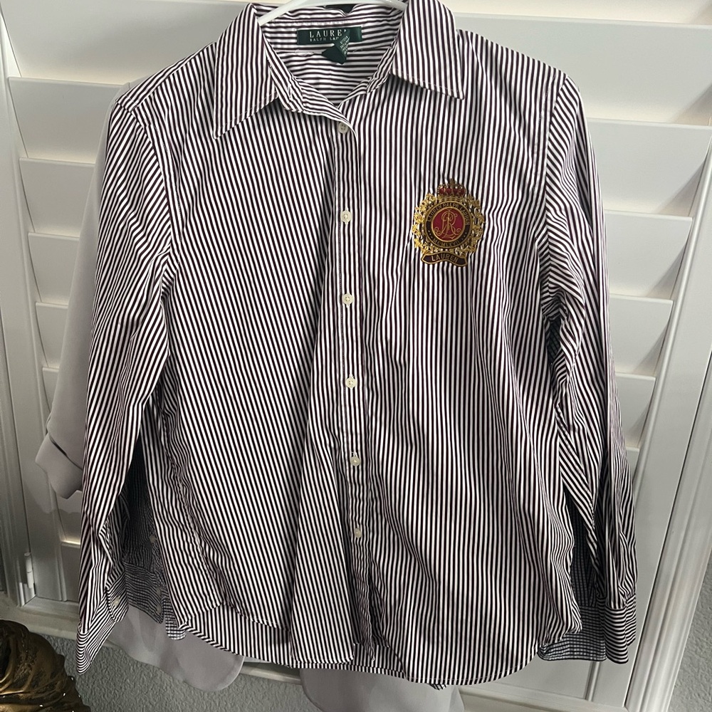 Ralph Lauren Purple and White Dress Shirt